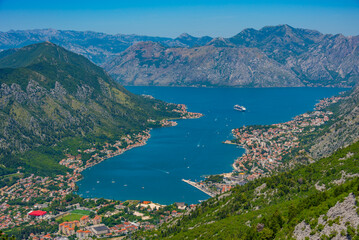 Fototapeta premium Panorama of Boka Kotorska bay in Montenegro