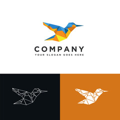 Modern Low poly Bird Logo Icon template set
