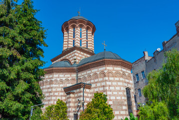 Sunset view of Saint Anthony church in Bucharest, Romania