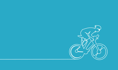 Obraz premium Great elegant vector editable bicycle racer with wide blank space for text background design for your championship community event 