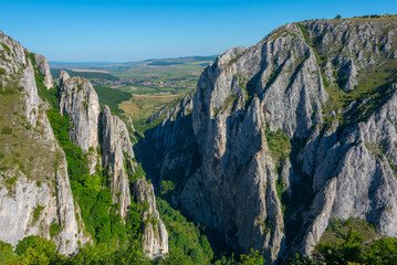 Panorama view of Turda gorge in Romania