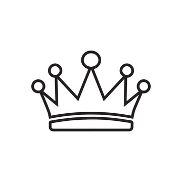 Crown icon. Outline icon on white background. Vector illustration