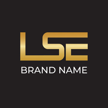 LSE gold initial logo design vector