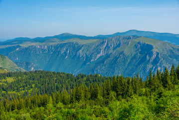 Tara river valley viewed from Durmitor national park in Montenegro