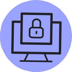 Computer display with stock illustration images