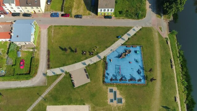 Playground River Wieprza Darlowo Plac Zabaw Aerial View Poland
