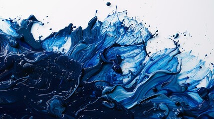 Abstract splash, cobalt blue, ink drop spread, ocean depth concept
