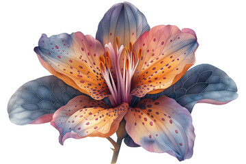 A bouquet of lilies isolated on a transparent background - obrazy, fototapety, plakaty