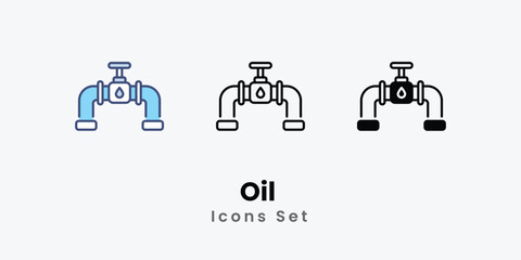 Oil  Icons symbol vector elements for infographic web stock illustration.