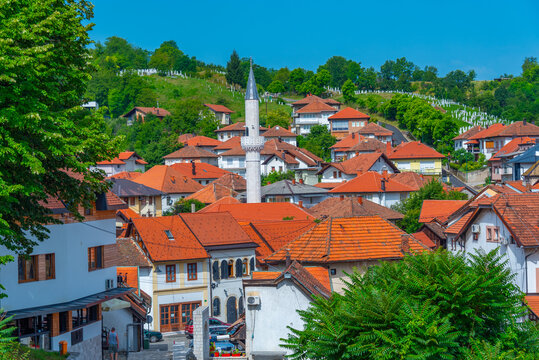 Cityscape of Bosnian town Tesanj