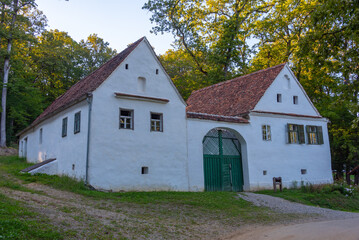 Historical houses at Astra ethnography museum in Sibiu, Romania