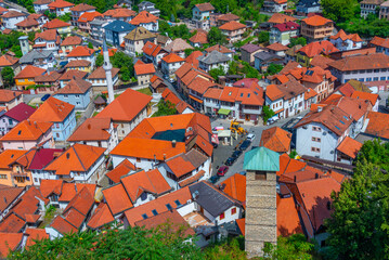 Naklejka premium Cityscape of Bosnian town Tesanj