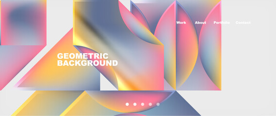 Glassmorphism geometric abstract background. Vector Illustration For Wallpaper, Banner, Background, Card, Book Illustration, landing page