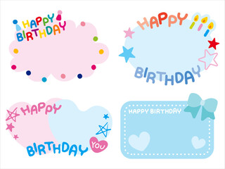 Fototapeta premium Happy birthday frame illustration