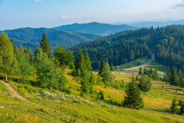 Summer day at Ciumarna pass in Romania