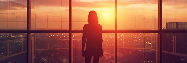 Business and people concept silhouette of women - obrazy, fototapety, plakaty