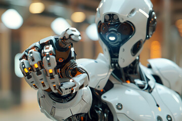 Fototapeta premium Seamless Human Robot Interaction and Sensor Fusion in Futuristic Robotics