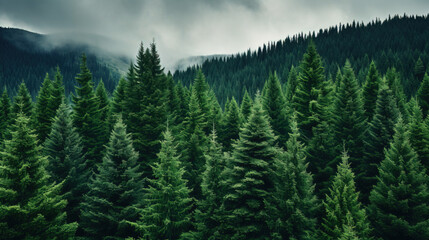 Fototapeta premium green forest in the mountains.