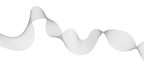 Abstract wave blend lines on transparent background. Design for banner, wallpaper, background and many more. Undulate Grey Wave Swirl, frequency sound wave, twisted curve lines with blend effect.