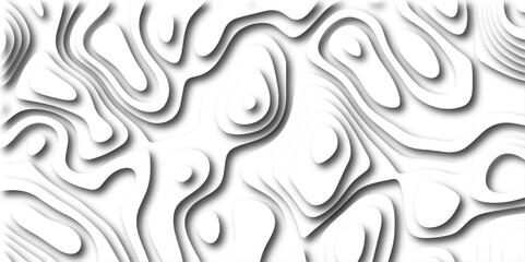 Abstract design with black and white abstract papercut and multi-layer cutout geometric pattern on vector Topographic canyon geometric map relief texture with curved layers beautiful design.