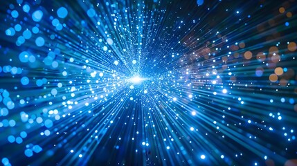 Naklejka premium Abstract technology background of high speed international global data transfer, ultra fast efficient broadband and secure connection, digital cyber tech motion. For Design, Background, Cover, Poster