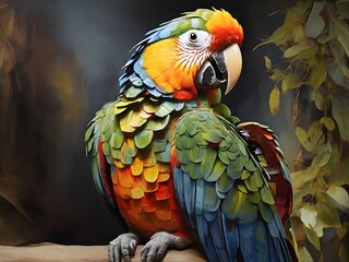 Parrot painted with oil paints| Oil painting art | Landscape oil paint art| Lifestyle |Animal Oil painting art
