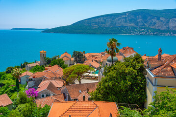 Aerial view of the old town of Herceg Novi in Montenegro - obrazy, fototapety, plakaty