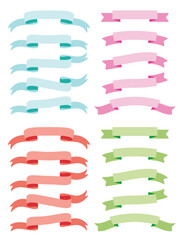 Obraz premium Various types of ribbon text boxes