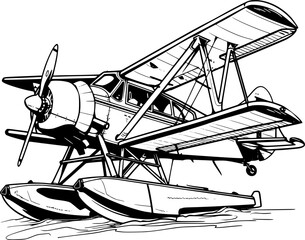 Float Plane illustration for coloring book