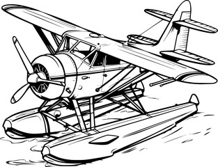 Float Plane illustration for coloring page