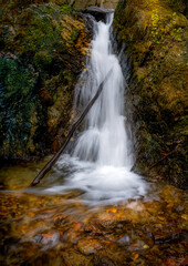 Beautiful waterfall in the forest. Long exposure image.