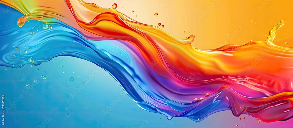 Canvas Prints a closeup shot capturing a vibrant splash of liquid in magenta on an electric blue background, resem