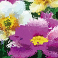 Oil paintings and various floral landscapes, chrysanthemums, streams, tulips, and their beauty