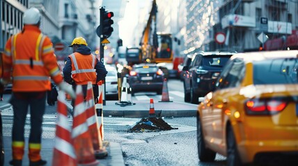 Traffic Control: Measures to protect workers and pedestrians from vehicle traffic in and around the...