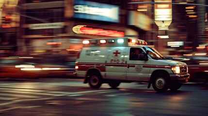 wallpaper ambulance, motion blur, sirens and gyros on​