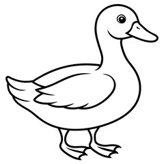 duck line art vector