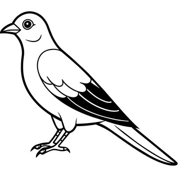 recommend clip art: cuckoo line art vector