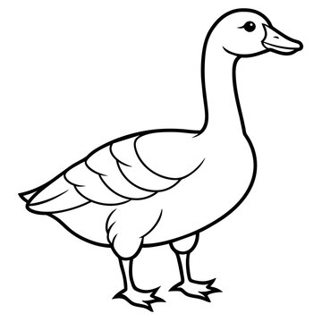 recommend clip art: goose line art vector