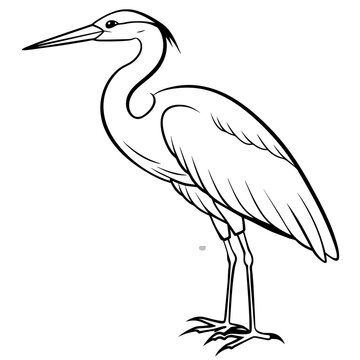 recommend clip art: heron line art vector