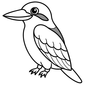 recommend clip art: kookaburra line art vector