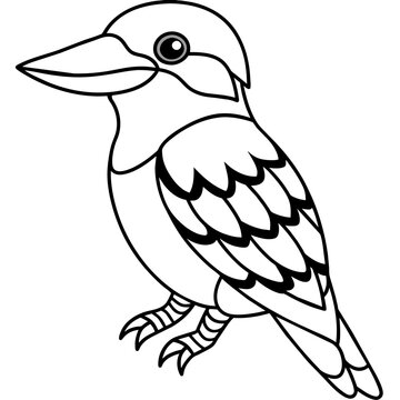 recommend clip art: kookaburra line art vector