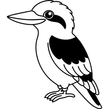 recommend clip art: kookaburra line art vector