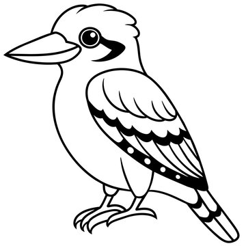 recommend clip art: kookaburra line art vector