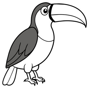 recommend clip art: toucan line art vector
