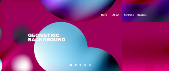 Various colorful geometric shapes abstract web template with gradients and light blur effects. Vector Illustration For Wallpaper, Banner, Background, Card, Book Illustration, landing page