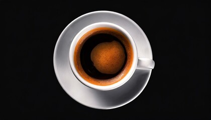 cup of coffee on black