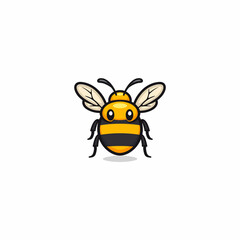 Bee logo design vector flat illustration template