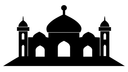 Fototapeta na wymiar tiny mosque silhouette vector illustration