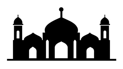 Fototapeta na wymiar tiny mosque silhouette vector illustration