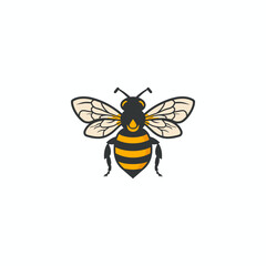 Bee logo design vector flat illustration template